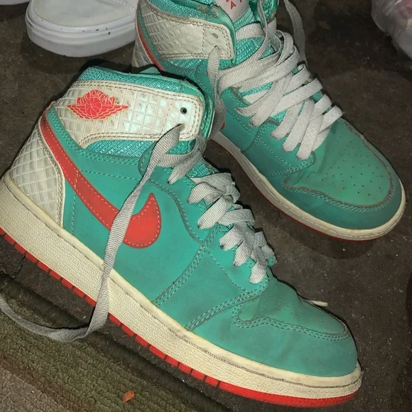 Jordan Shoes Nike Air Jordan Mid Mint Green And Orange Poshmark